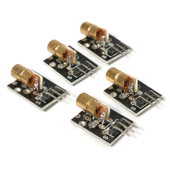 5Pcs KY-008 5V 3pin 650nm Transmitter Dot Diode Copper Head Red Laser Module For Arduino AVR PIC DIY