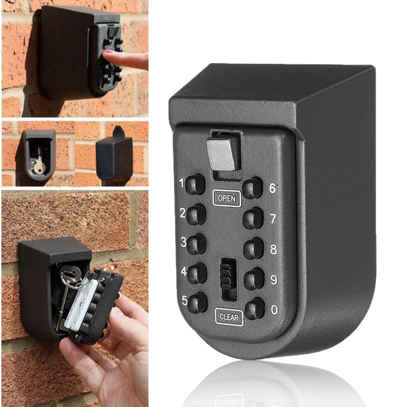 Outdoor Wall Mount Key Safe Combination Lock Storage Box 10-Digital Password