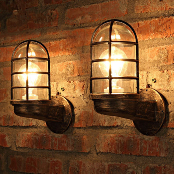 Vintage Industrial Unique Wall Light Iron Cafe Shop Restaurant Bar Wall Lamp