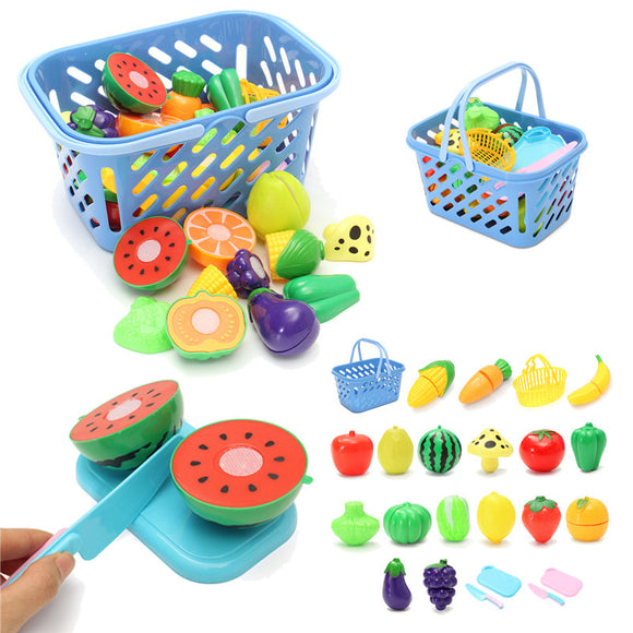 23Pcs/Set Kitchen Cutting Fruit Vegetable Food Pretend Role Play Toys Kids Developmental Toy Gift