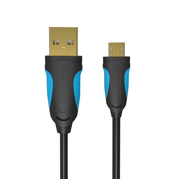 VENTION VAS-A04 Micro USB2.0 Cable Data Sync Charger Cable Black/Ice Blue 1M