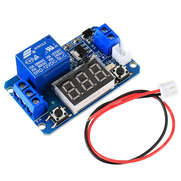 12V Trigger Time Delay Relay Module with LED Digital Display  0-999s 0-999min 0-999H Work-delay/Delay-work