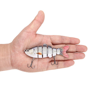 ZANLURE 10CM 19G Sinking Fishing Bait Lure 6 Sections Fish Hard Swimbait