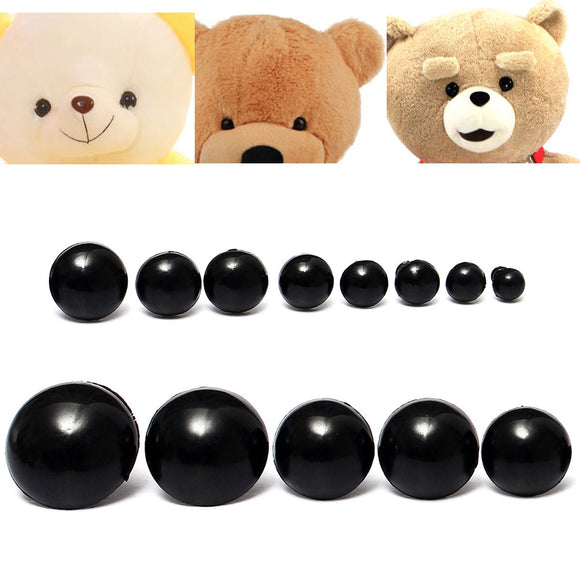 154pcs 6 to 24mm Children Kid Black Plastic Safety Eyes Washers Teddy Bear Doll Animal DIY Case Toys