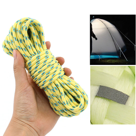 IPRee Dacron 10m Camping Tent Rope Light-reflective High-strength Outdoor 16 Strands Paracord