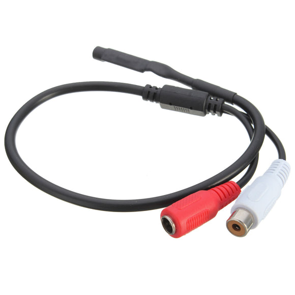 Sensitive Audio Pickup Mic Microphone Cable For CCTV Security System Covert DVR Camera