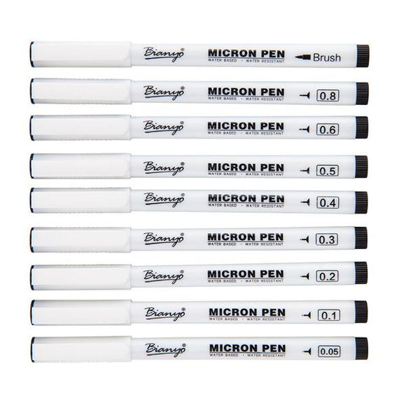 BIANYO BY8200-9 Hand-painted Advanced Needle Pen Hook Line Stroke Sketch Gel Pen Student Hand-painted Pen