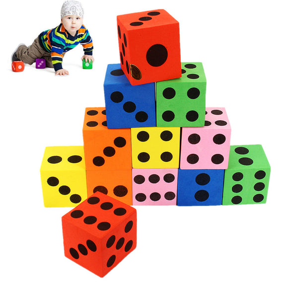 12Pcs Large Jumbo Colorful Foam Dice Kids Baby Educational Play Toy Puzzle Game