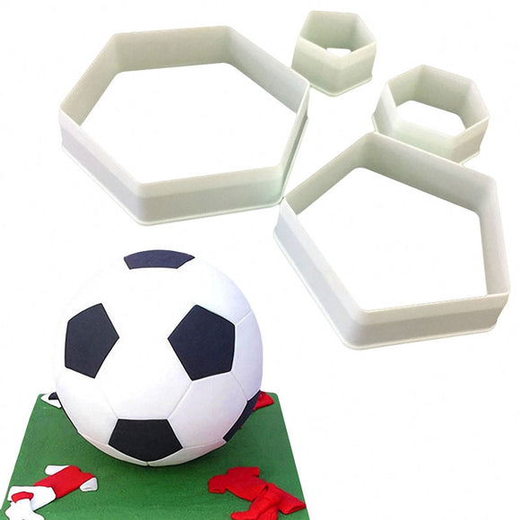 4pcs Football Fondant Cutter Plastic Cutter Fondant Molds Cake Decorating Molds Baking Mold