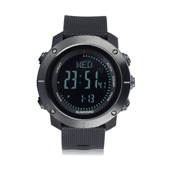 SUNROAD CARBINE 5ATM Waterproof Pedometer Altimeter Barometer Digital Sports Smart Watch Fitness