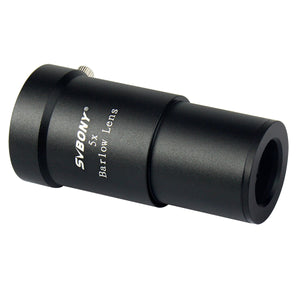 1.25 31.7mm Achromatic 5X Barlow Lens Metal for Telescope Eyepieces Universal"