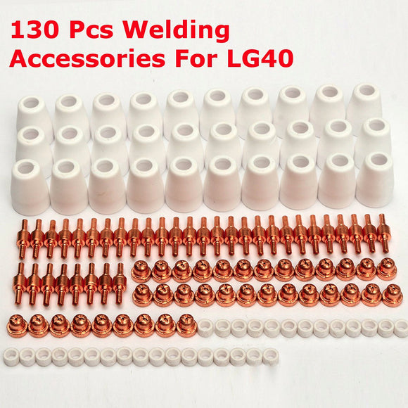 130pcs PT-31 LG40 Air LG40 Plasma Cutting Cutter Accessories Electrode Nozzle