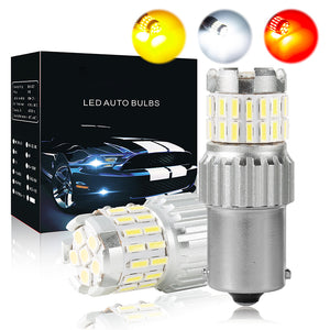 2PCS 21W 1156 P21W BA15S LED Bulb Brake Light Turn Signal Lamp White Amber Red Optional