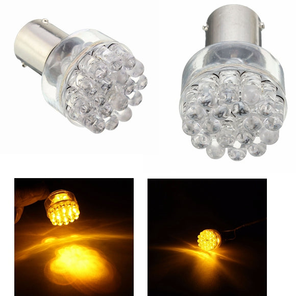 2pcs BAU15S 1156 12V DC Amber Turn Signal Light Lamp Bulb For Motor Bike Auto Car Vehicles Boats RVs