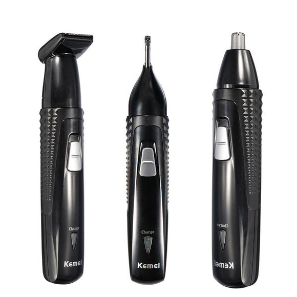 KEMEI 3 in 1 Electric Rechargeable Nose Hair Ear Trimmer Shaver Removal