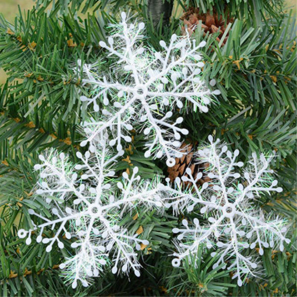 Christmas Tree Decorations 3/6pcs Snowflakes White Plastic Artificial Snow Christmas Decorations
