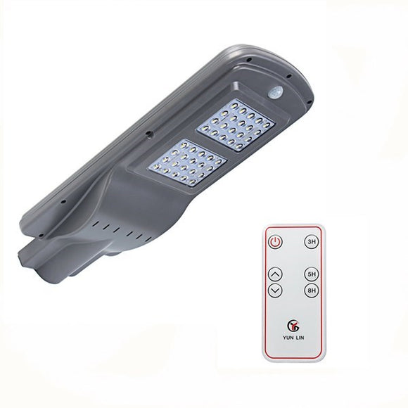 40W Solar Powered Waterproof Radar Sensor  Dusk - Dawn LED Street Light  with Remote Controller