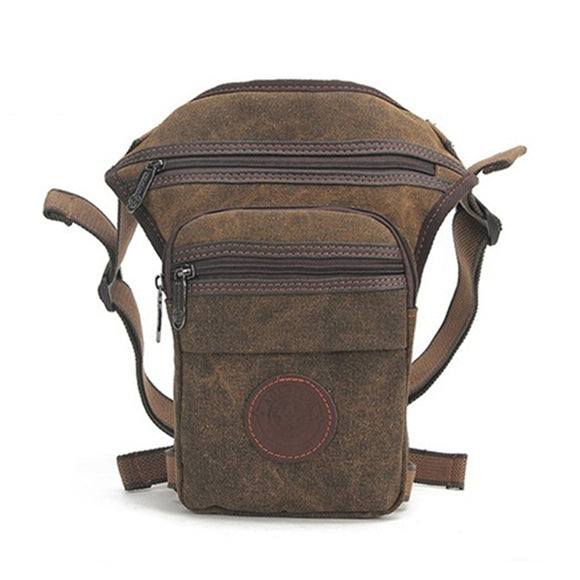 Canvas Outdoor Leg Bag Sports Waist Bag Multi Pocket Vintage Bag For Men