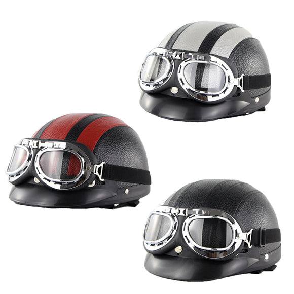 Retro Vintage Motorcycle Helmet With Protective Goggles For Xiaomi M365 Electric Scooter