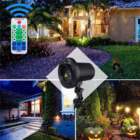 RG LED Laser Projector Stage Light Remote Control Spotlight Moving Lamp for Outdoor Landscape
