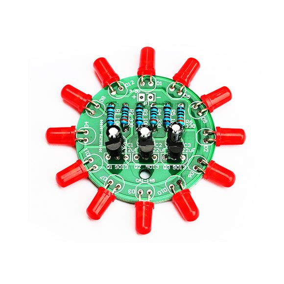 DIY Electronic Kit Set LED Round Water Light Production Kit for Skill Training Soldering Practice Parts