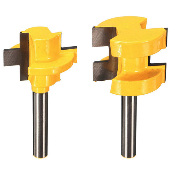 Drillpro RB4 2pcs 1/4 Inch Shank Router Bits Square Tooth Tenon Cutter