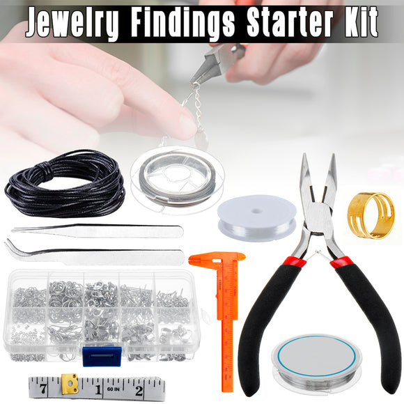 Jewelry Making DIY Handmade Kit With Jump Rings Lobster Clasp Pliers Tool Repair Tool
