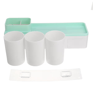 Magnetic Toothbrush Holder Toothpaste Dispenser Bathroom Organizer Storage 2/3 Cup Toothbrush Squeezer