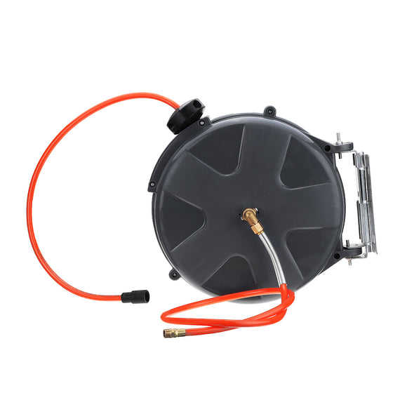 1/4 X 33' Retractable Auto Rewind Air Hose Reel Cord Reel Rotation Wall Mount 260 PSI
