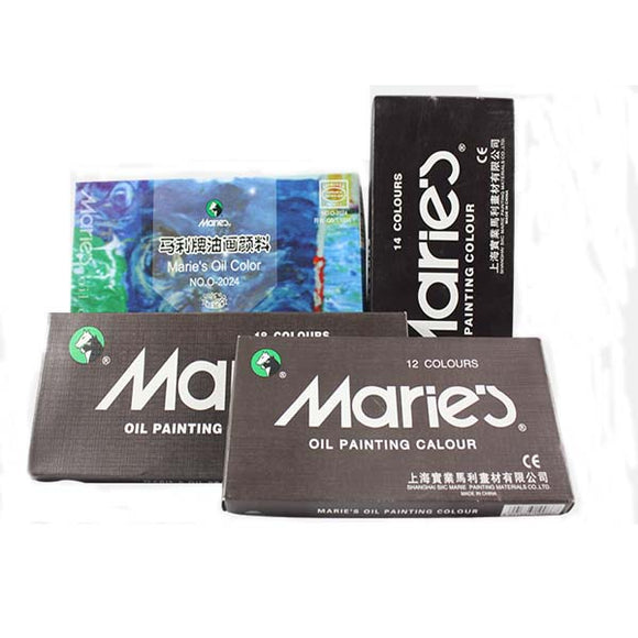 Maries 12ML 12/14/18/24 Colors Watercolor Paint Set Aluminium Tube Box