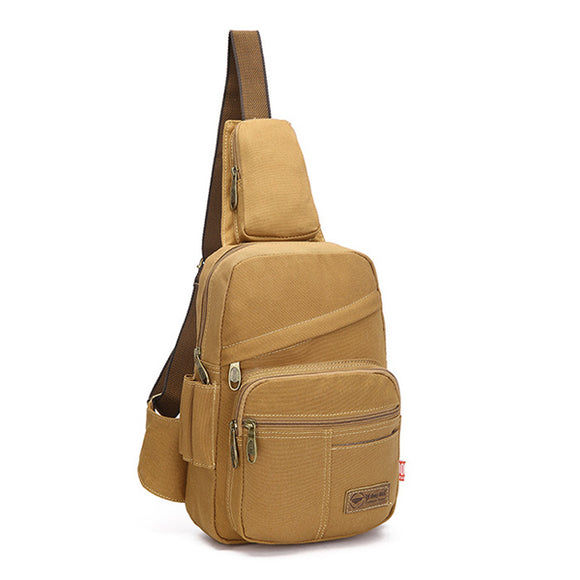 Big Capacity Multi Pocket Chest Bag Crossbody Bag Canvas Shoulder Bag For Men