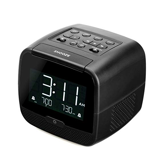 TIVDIO CL-11B Digital bluetooth Speaker Dual Alarm Clock FM Radio with Sleep Timer Snooze USB Port