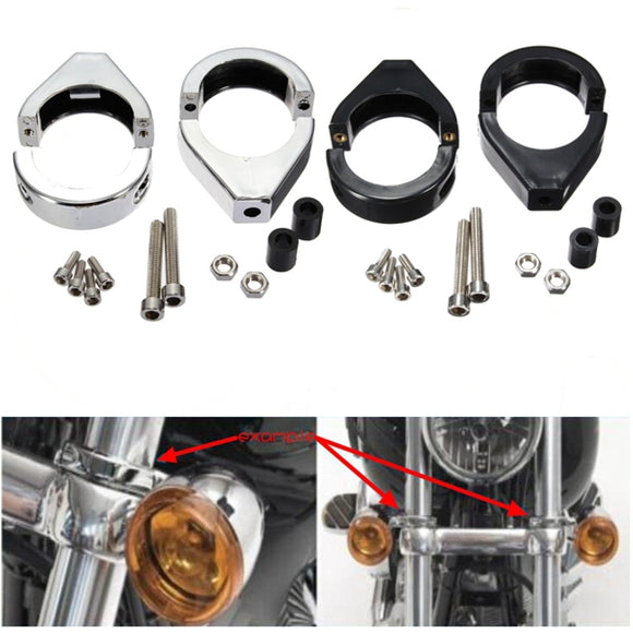 41mm Turn Signal Mount Bracket Fork Tube Relocation Clamps Indicator For Harley