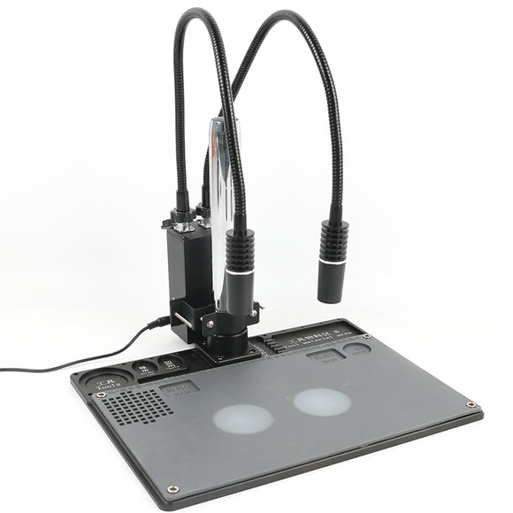 6W 6500K Industry Microscope Dual LED Gooseneck Light Illuminator Lamp ...