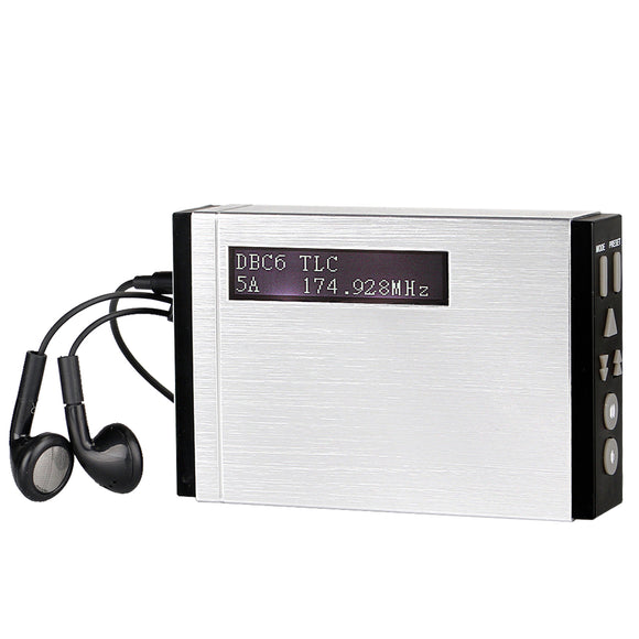 T-101 DAB+ Digital 174.928MHz-239.200MHz FM Radio 5EQ Bass Speakers Preset Music Player