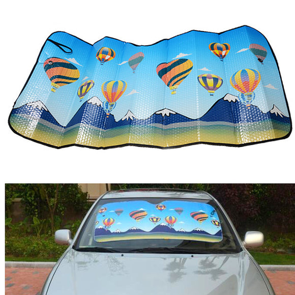 125x60cm Hot Air Balloon Thmed Aluminum Foil Foldable Reflective Car Wind Shield Shade