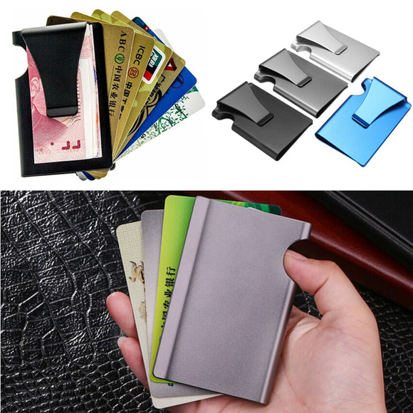 Outdoor Travel Anti-theft Metal Slim Credit Card Holder RFID Blocking Wallet Money Clip Purse