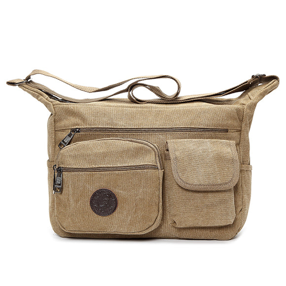 Men Canvas Casual Shoulder Bag Large Capacity Messenger