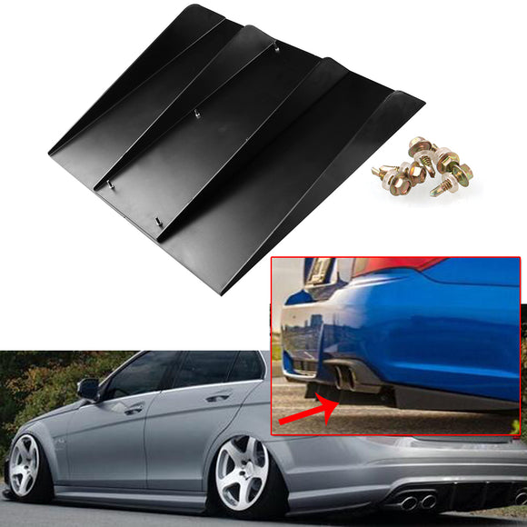 Universal ABS Car Rear Bumper 4 Fins Diffuser Protector Auto Modification Spoiler 22 x 21