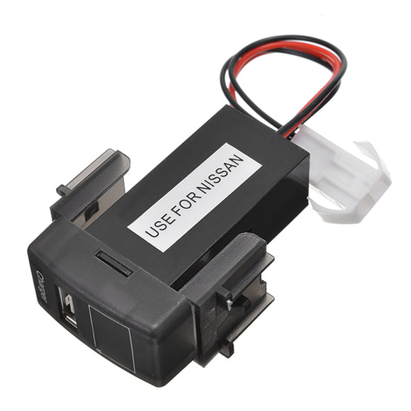5V 2.1A USB Port Dashboard Voltmeter Phone Charger for Nissan