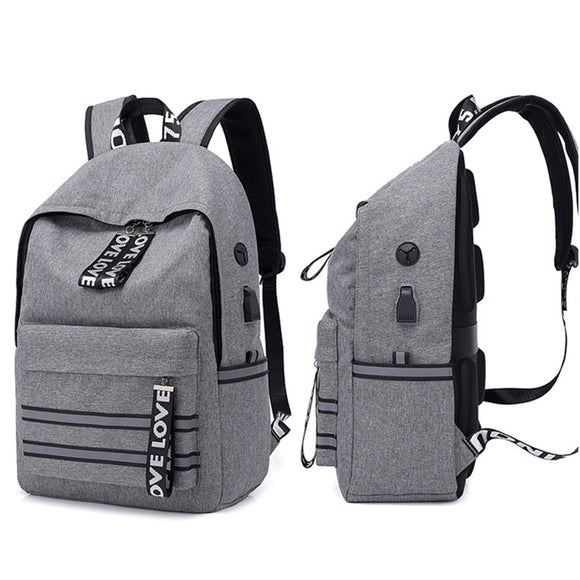 20L USB Shoulder Backpack Reflective Rucksack 15.6inch Laptop Bag With Earphone Hole Men Women Outdoor Travel