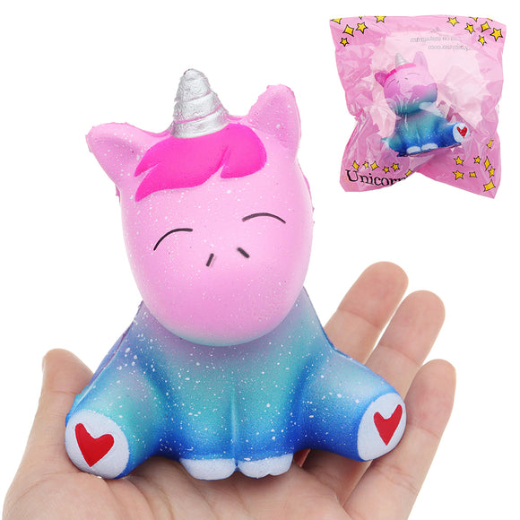 Colorful Unicorn Squishy Toy 10.5*8.5CM Slow Rising With Packaging Collection Gift