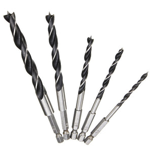 5pcs 1/4 Inch Hex Shank 4-10mm Twist Drill Bits Woodworking Tool