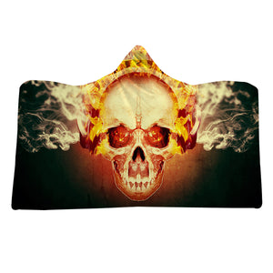 Hooded Blanket Full Polyester Flannelette The Skeleton Warmly Elegant Wearable Blankets