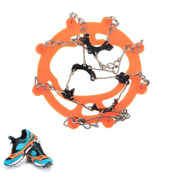 Pair Of Anti-slip Shoe Covers Spike Grips Cleats Crampons 8 Teeth For Ice Snow Climbing