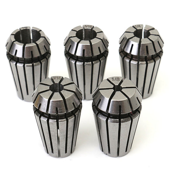5Pcs 1/8 to 3/8 Inch Spring Collet Set for CNC Milling Lathe Tool