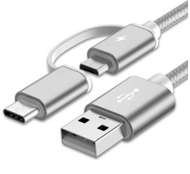 Bakeey 2 in 1 Type C Micro USB Nylon Braided Data Charging Cable USB 2.0 for Xiaomi 6 Oneplus S8 S7