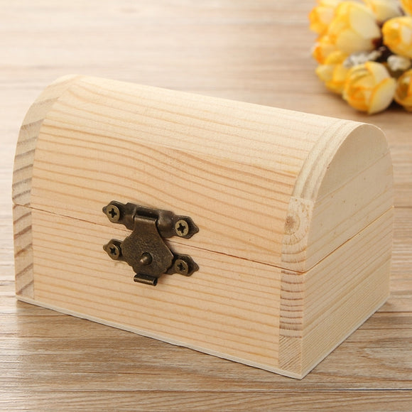 9x6cm Mini Wooden Box Handicraft Jewelry Organizer Storage Box