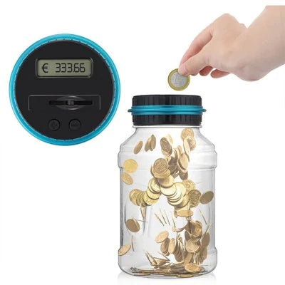 Electronic Digital Counting Coin Money Saving Box LCD Display Piggy Bank Card Box Gift