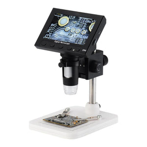 DM4 1000x 2.0MP USB Digital Electronic Microscope 4.3LCD Display VGA Microscope with 8LED and Stent"